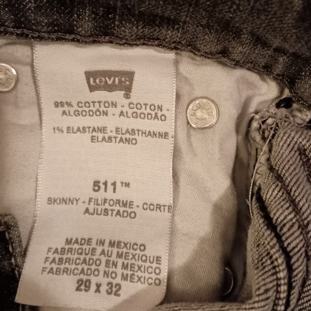 Levi's Men's Black 511 Jeans 29X32 - Picture 4 of 11